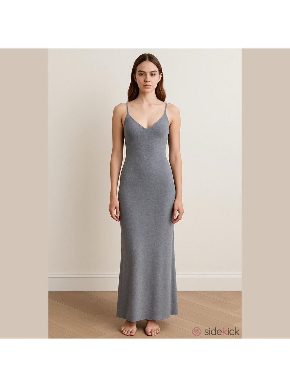 Freshman199 Knit Maxi Dress Blue Slate Size Small